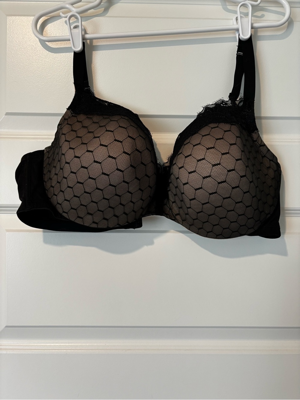 Cacique Black Hex Mesh T-Shirt Bra